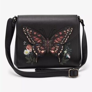 Butterfly roses Floral Crossbody Bag NWT